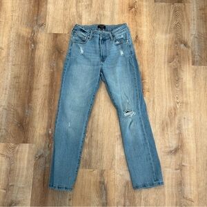 RACHEL ROY Women's 6 / 28 Distressed Mom Cotton Mid-Rise Denim Casual Blue Jeans